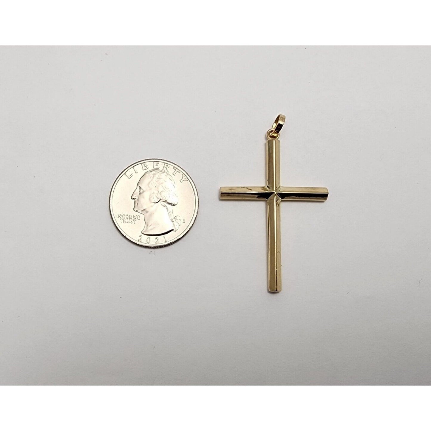 14K Yellow Gold Religious Cross Charm Pendant