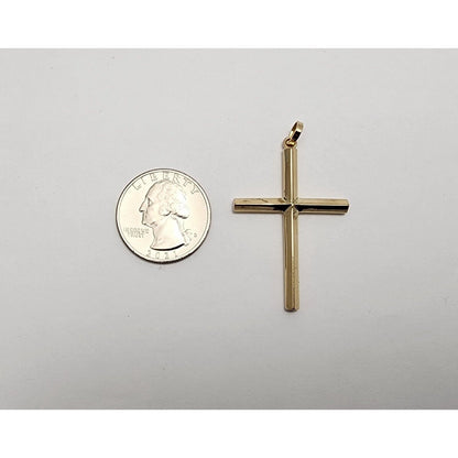 14K Yellow Gold Religious Cross Charm Pendant