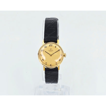 Universal Geneve 18K Yellow Gold Manual Wind Watch Cal 42 23mm Box Papers