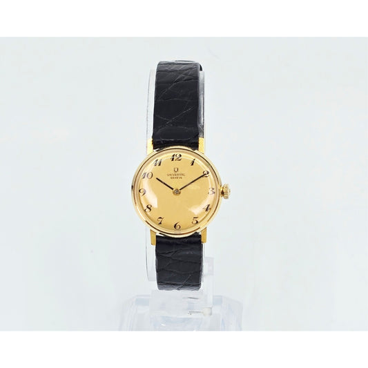 Universal Geneve 18K Yellow Gold Manual Wind Watch Cal 42 23mm Box Papers