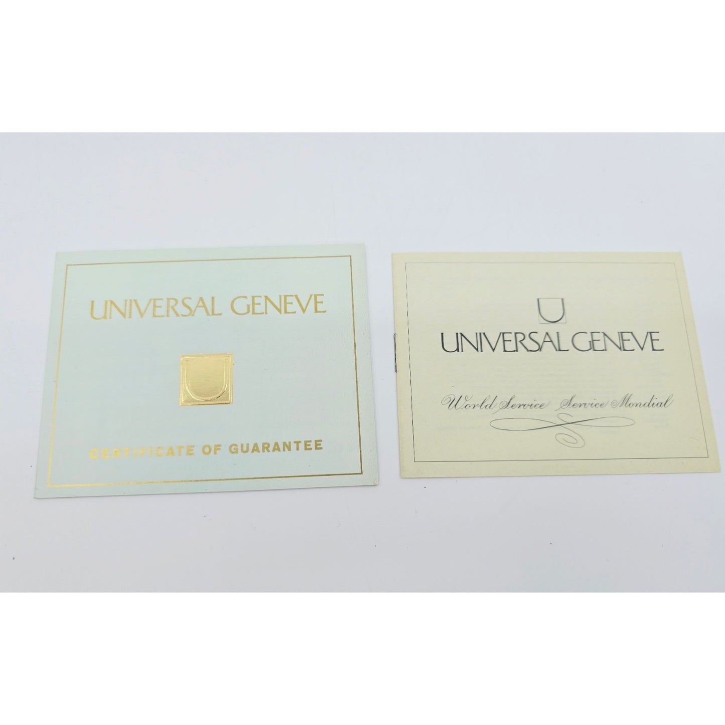 Universal Geneve 18K Yellow Gold Manual Wind Watch Cal 42 23mm Box Papers