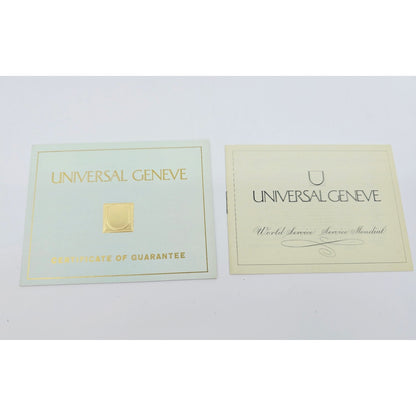 Universal Geneve 18K Yellow Gold Manual Wind Watch Cal 42 23mm Box Papers