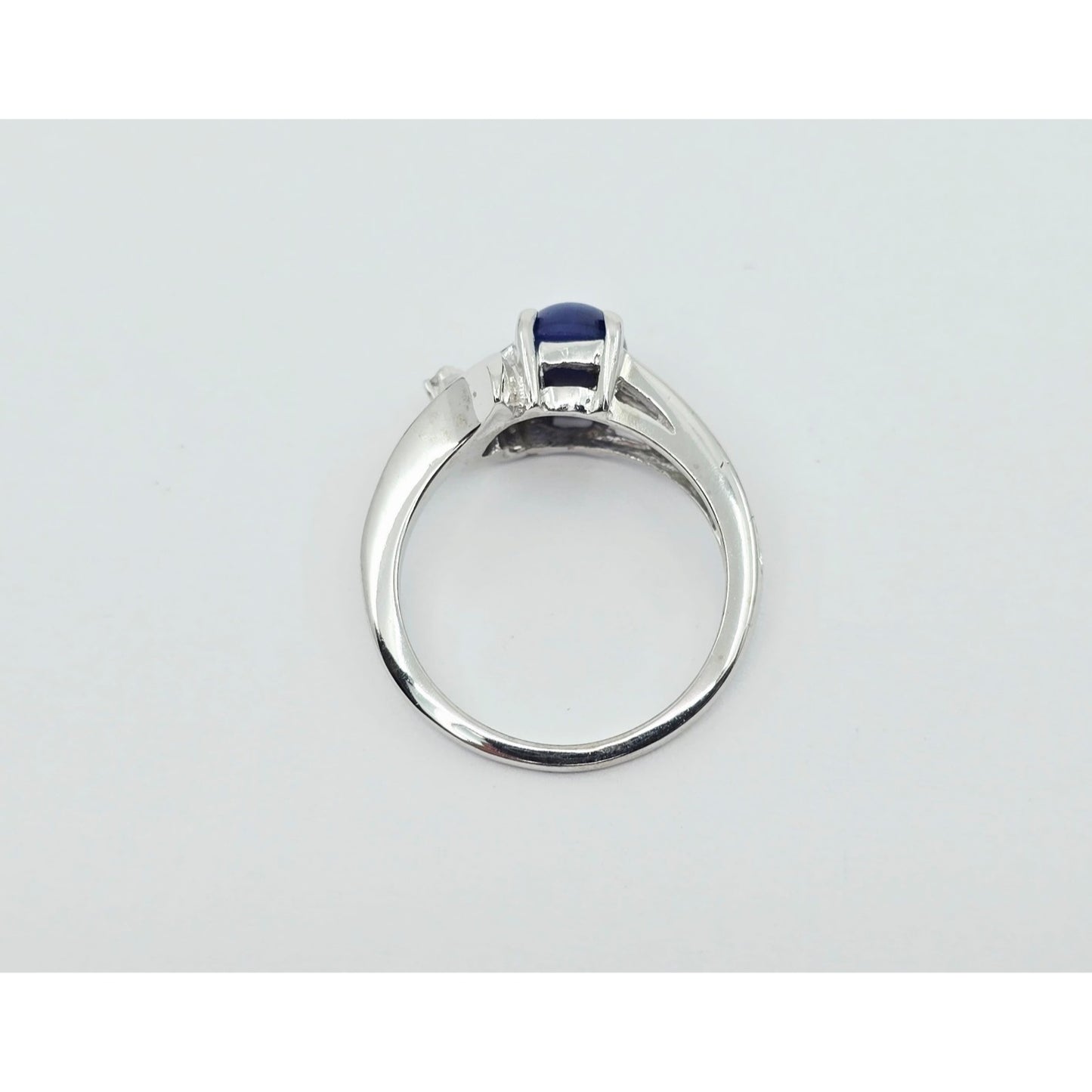 14K White Gold Star Sapphire & Diamond Ring