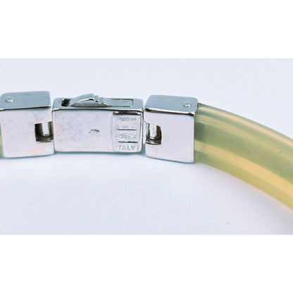 Zancan Gioielli 18k White Gold Yellow Silicone Diamond Bracelet