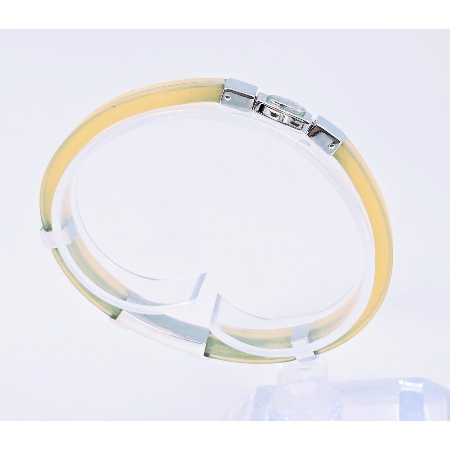 Zancan Gioielli 18k White Gold Yellow Silicone Diamond Bracelet