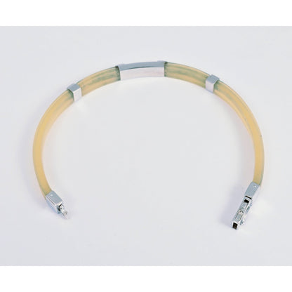 Zancan Gioielli 18k White Gold Yellow Silicone Diamond Bracelet