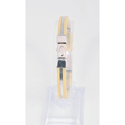 Zancan Gioielli 18k White Gold Yellow Silicone Diamond Bracelet