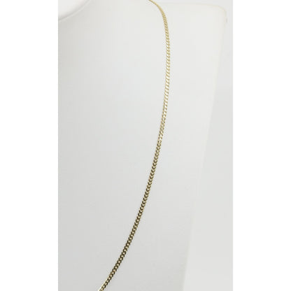 14K Yellow Gold Cuban Link Chain Necklace