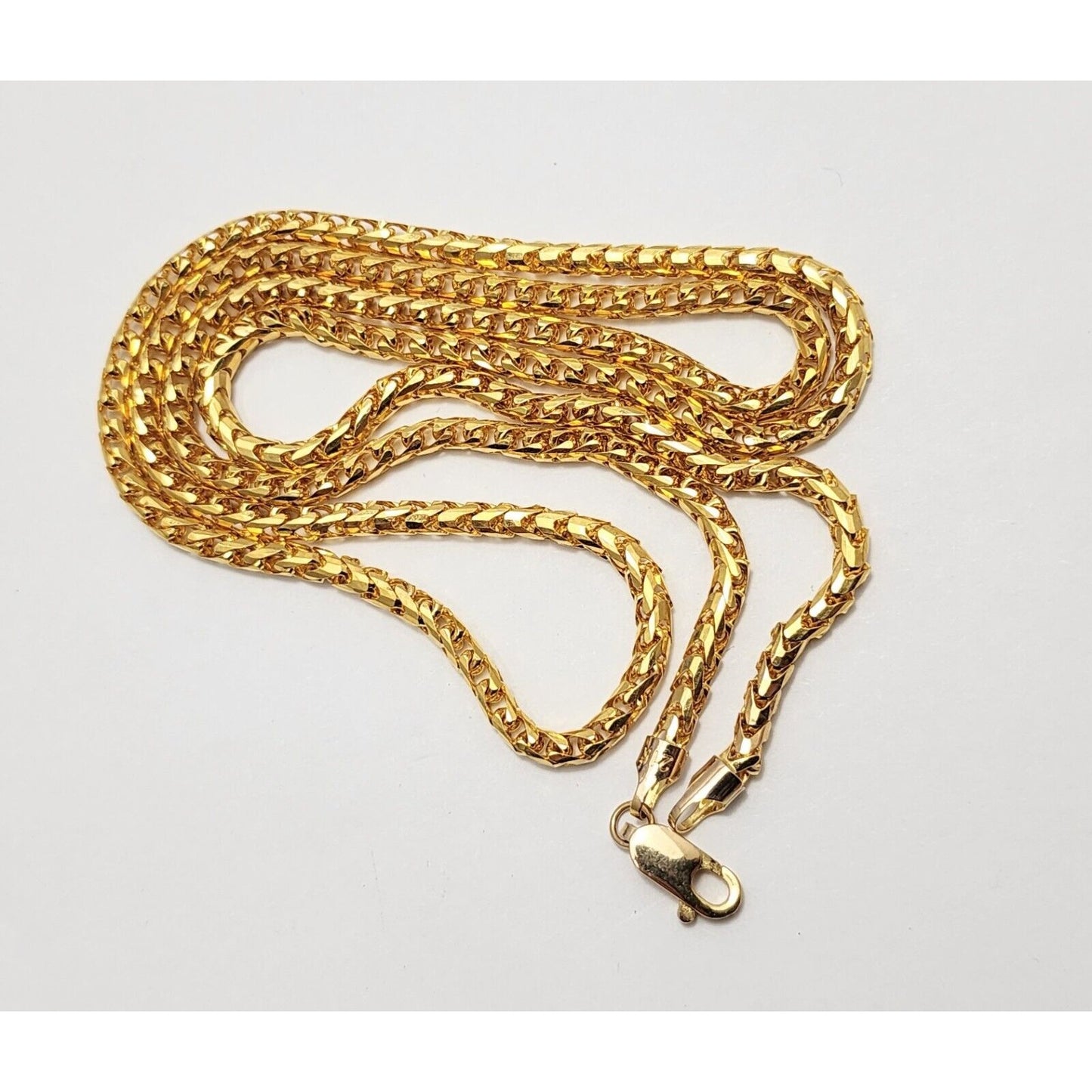 21K Yellow Gold Round Franco Link Chain Necklace