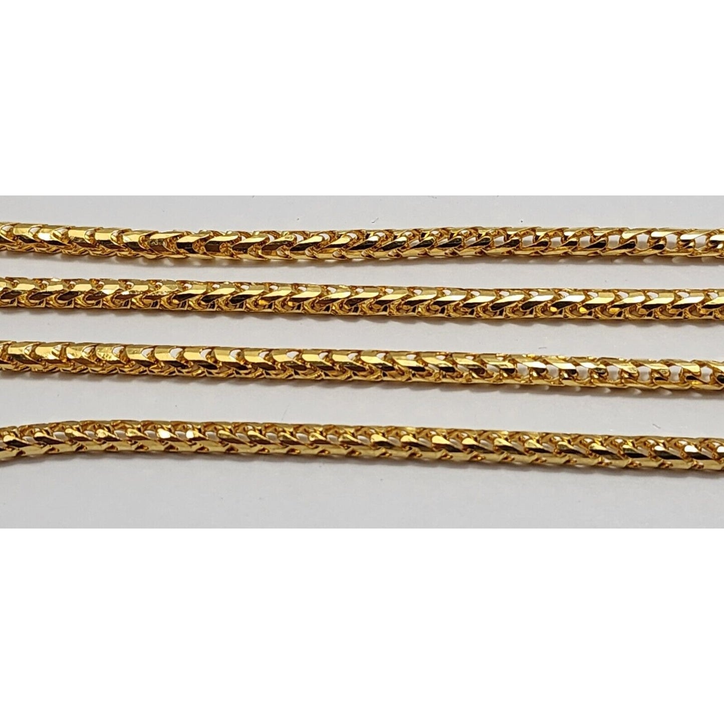 21K Yellow Gold Round Franco Link Chain Necklace