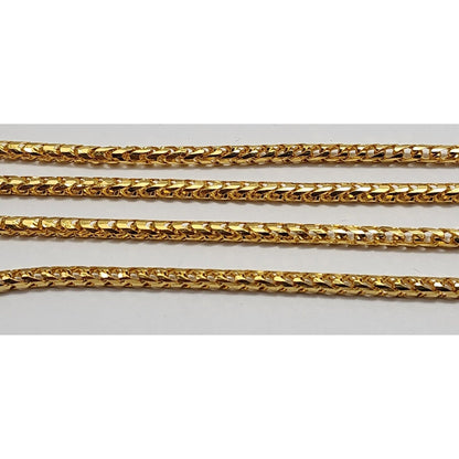 21K Yellow Gold Round Franco Link Chain Necklace