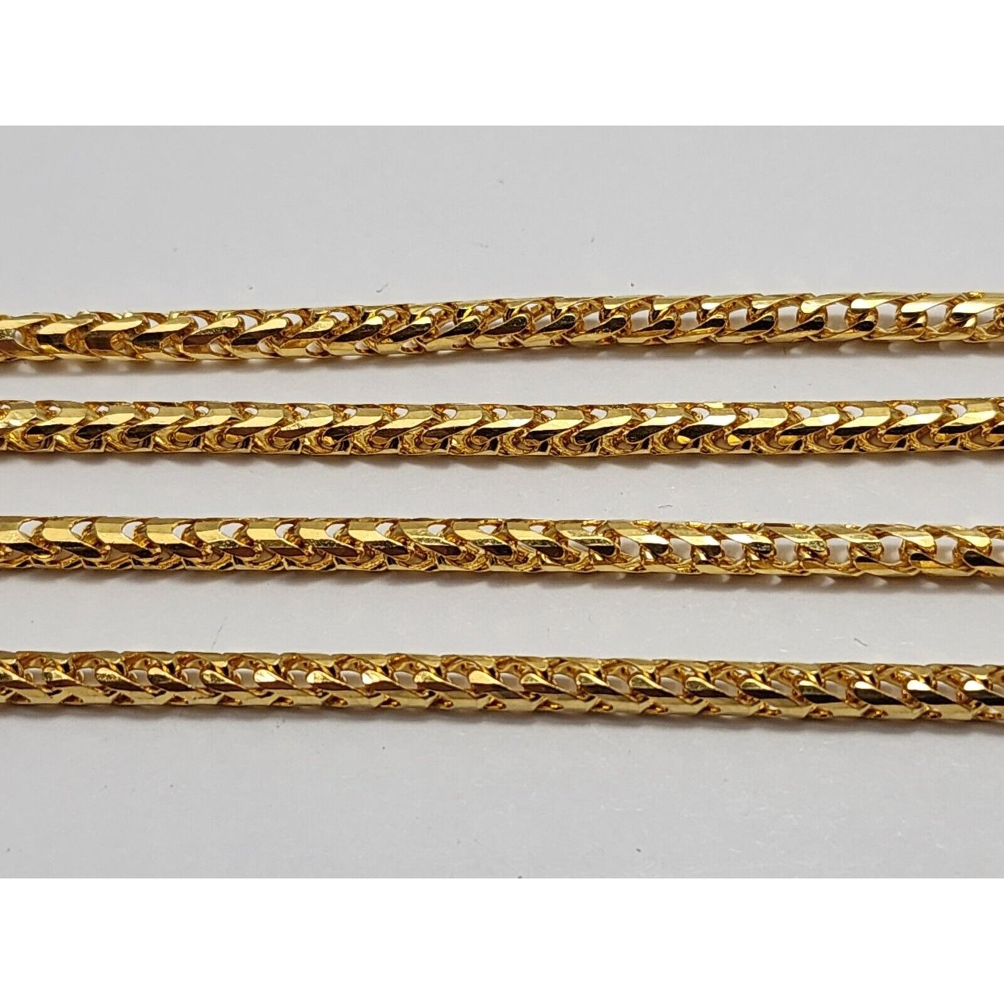 21K Yellow Gold Round Franco Link Chain Necklace