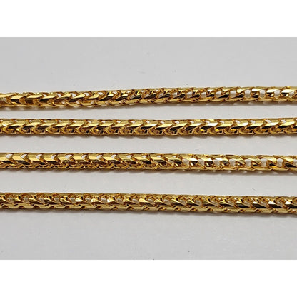 21K Yellow Gold Round Franco Link Chain Necklace