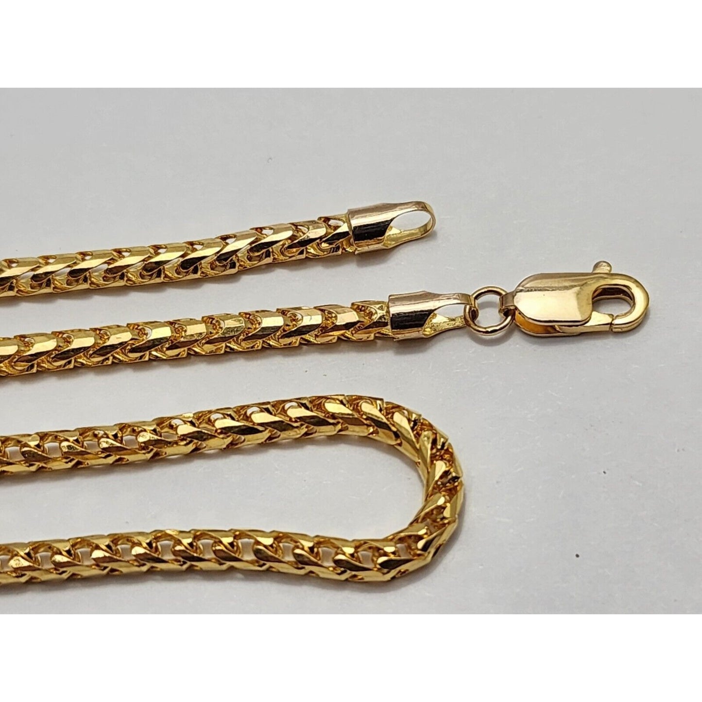 21K Yellow Gold Round Franco Link Chain Necklace