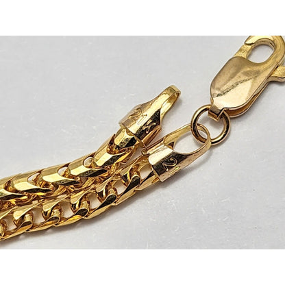 21K Yellow Gold Round Franco Link Chain Necklace