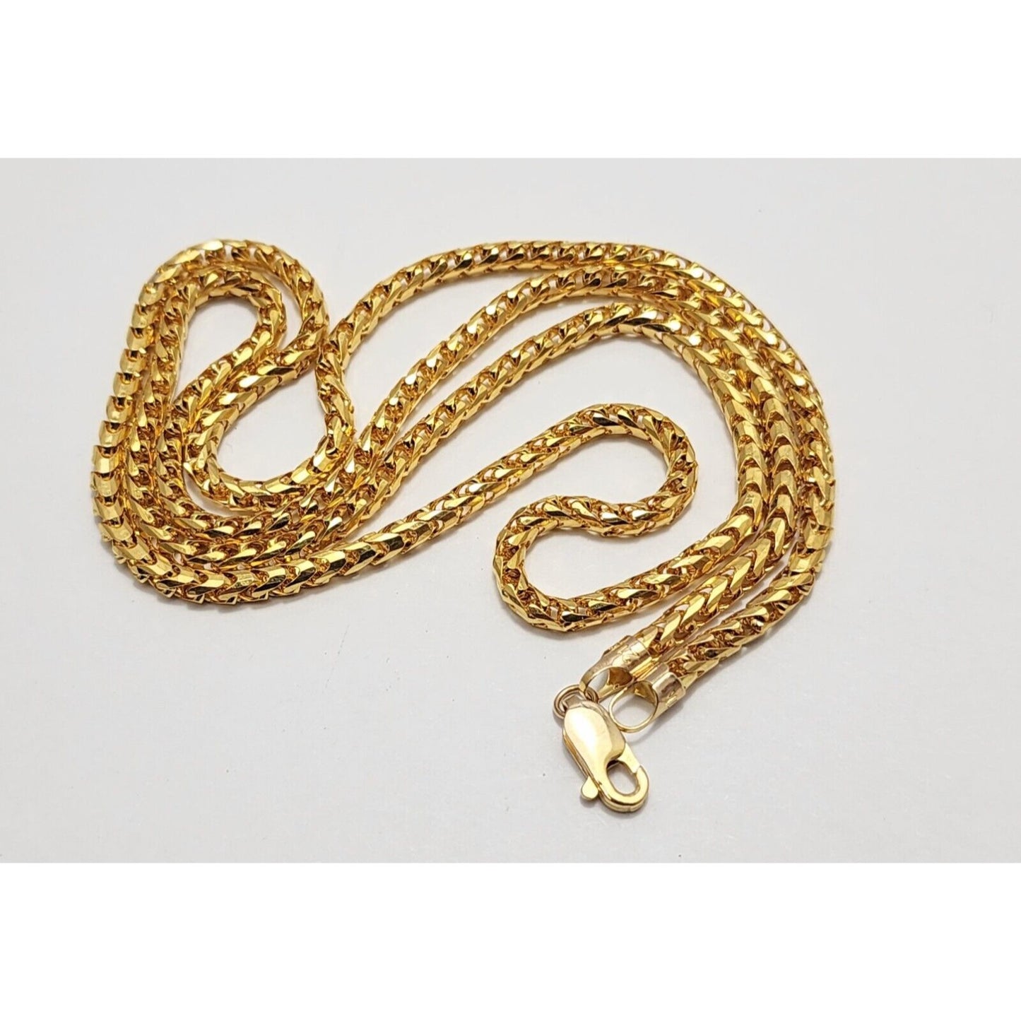 21K Yellow Gold Round Franco Link Chain Necklace