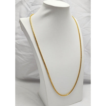 21K Yellow Gold Round Franco Link Chain Necklace