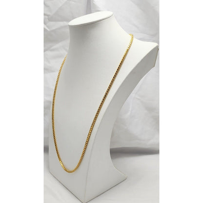 21K Yellow Gold Round Franco Link Chain Necklace