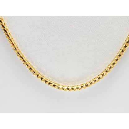 21K Yellow Gold Round Franco Link Chain Necklace