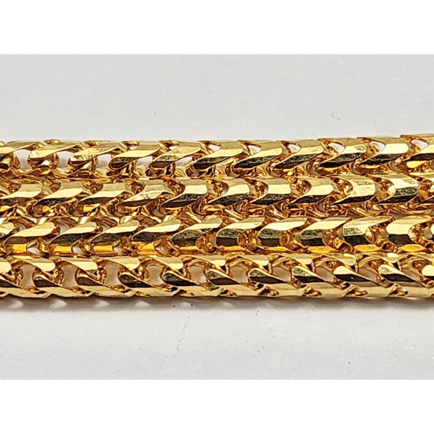 21K Yellow Gold Round Franco Link Chain Necklace