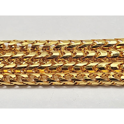 21K Yellow Gold Round Franco Link Chain Necklace