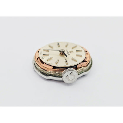 Vintage Omega 484 17J Diamond & 8K White Gold Mechanical Watch Movement & Dial
