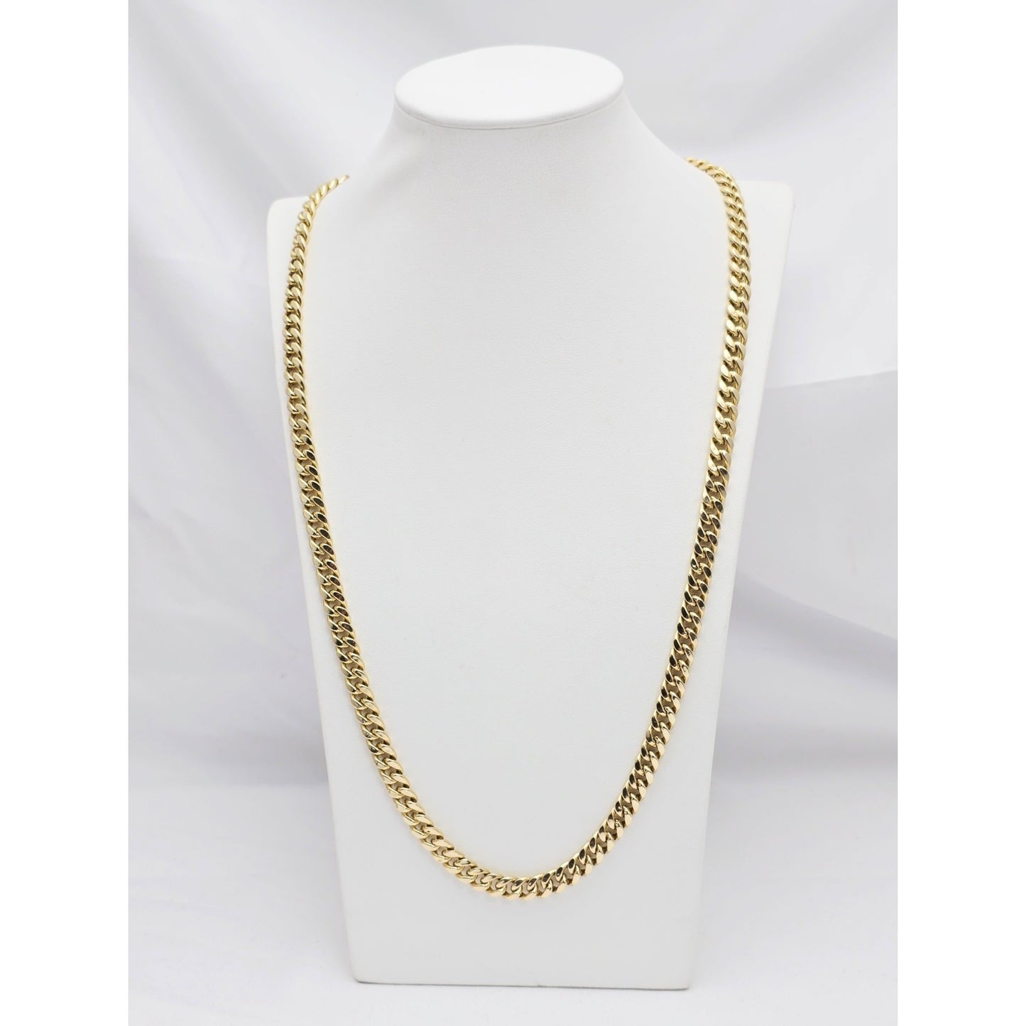 14K Yellow Gold Cuban Link Chain Necklace