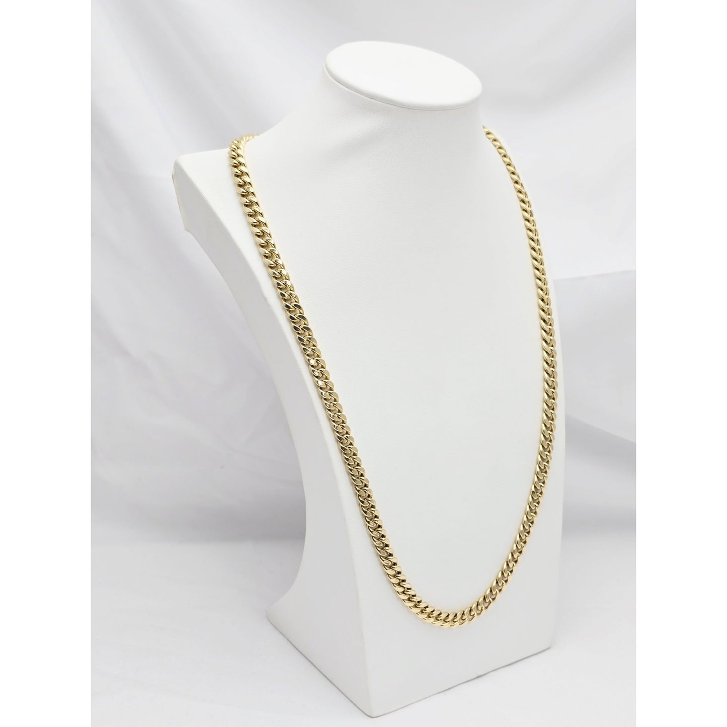 14K Yellow Gold Cuban Link Chain Necklace