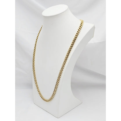 14K Yellow Gold Cuban Link Chain Necklace