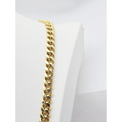 14K Yellow Gold Cuban Link Chain Necklace