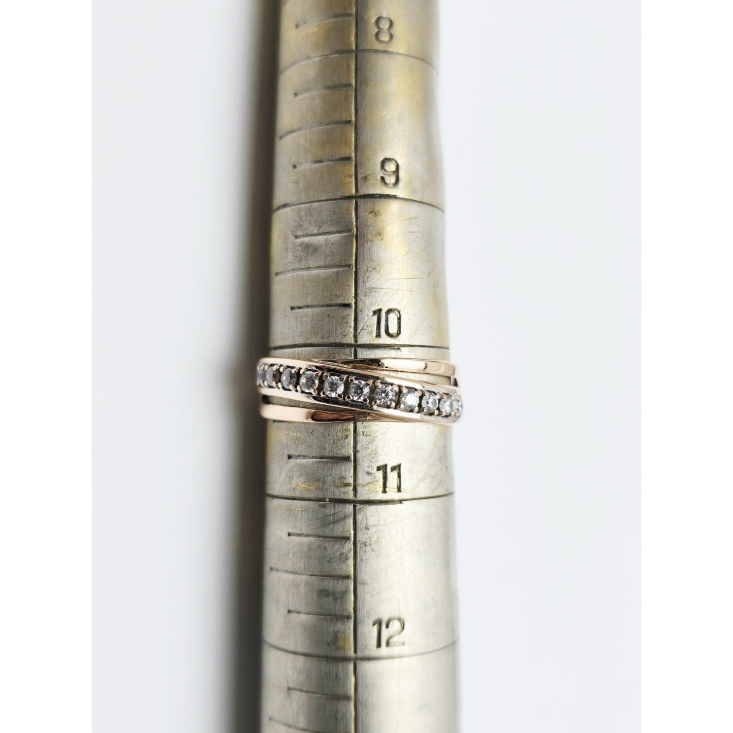 14K Rose Gold Single Row CZ Ring Band