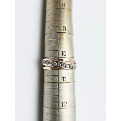 14K Rose Gold Single Row CZ Ring Band