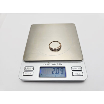 14K Rose Gold Single Row CZ Ring Band