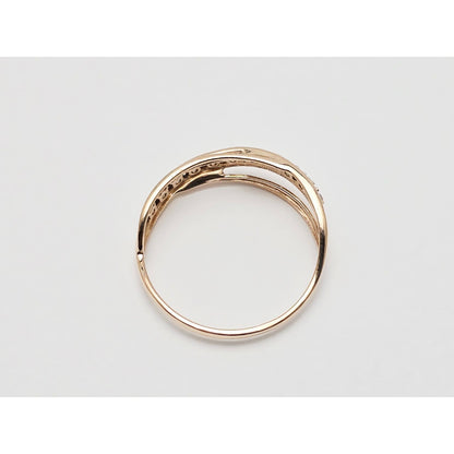14K Rose Gold Single Row CZ Ring Band