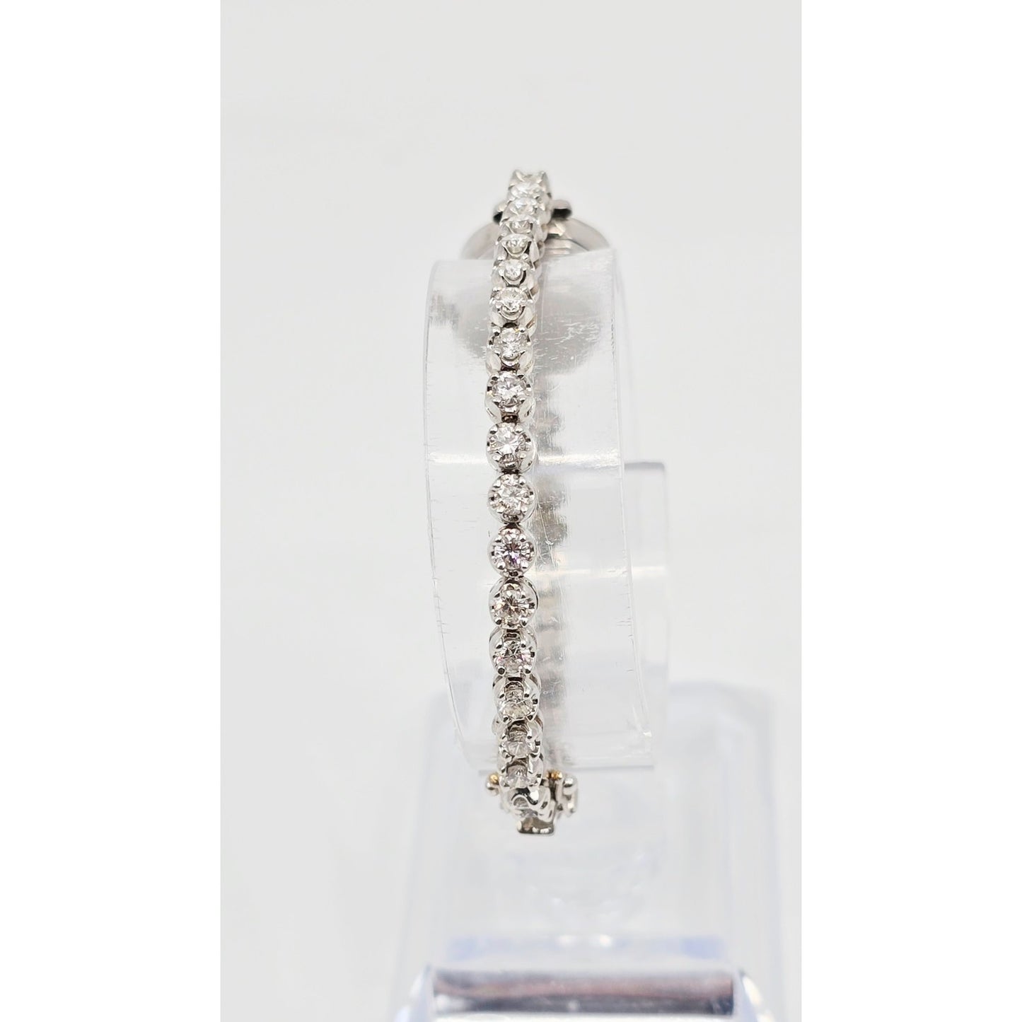 Vintage Wyler Incaflex 14K White Gold Diamond Ladies Cocktail Watch 2.3CT