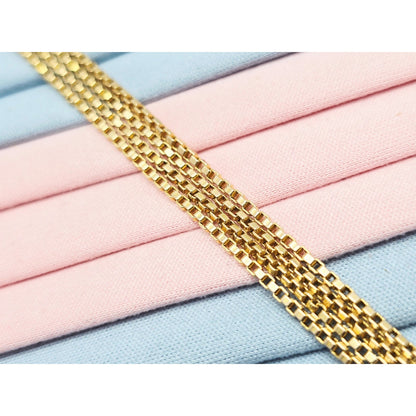Vintage 14K Yellow Gold Box Link Chain Necklace