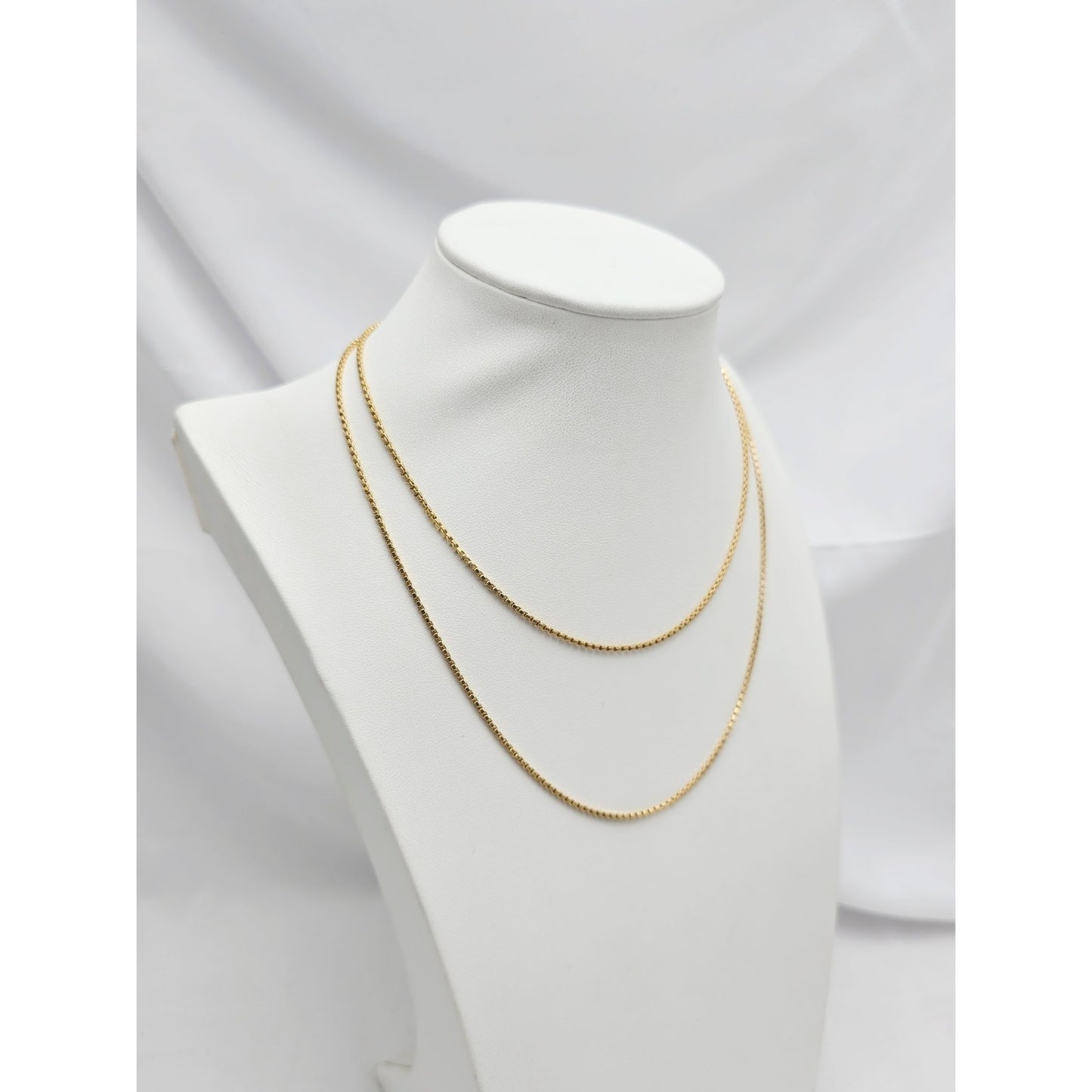 Vintage 14K Yellow Gold Box Link Chain Necklace