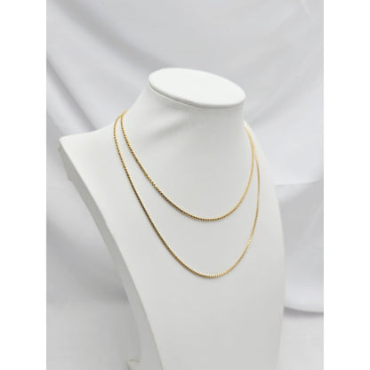 Vintage 14K Yellow Gold Box Link Chain Necklace