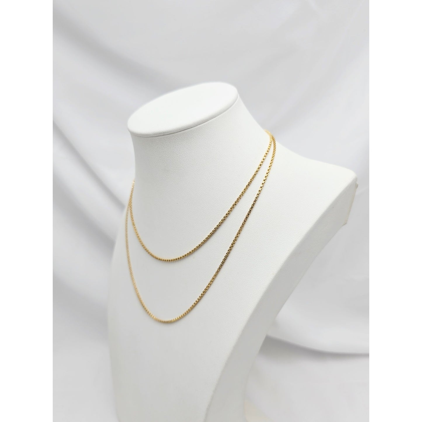 Vintage 14K Yellow Gold Box Link Chain Necklace