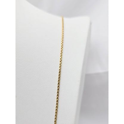 Vintage 14K Yellow Gold Box Link Chain Necklace