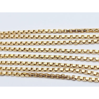 Vintage 14K Yellow Gold Box Link Chain Necklace