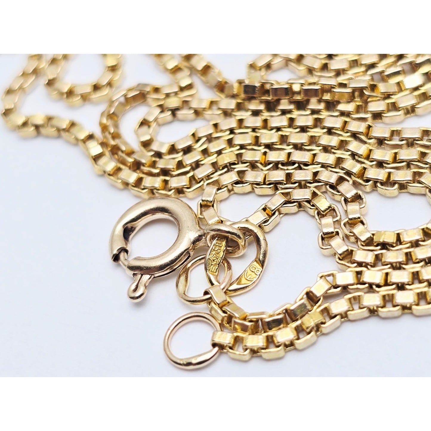 Vintage 14K Yellow Gold Box Link Chain Necklace