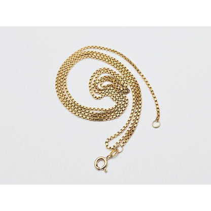 Vintage 14K Yellow Gold Box Link Chain Necklace