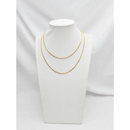 Vintage 14K Yellow Gold Box Link Chain Necklace