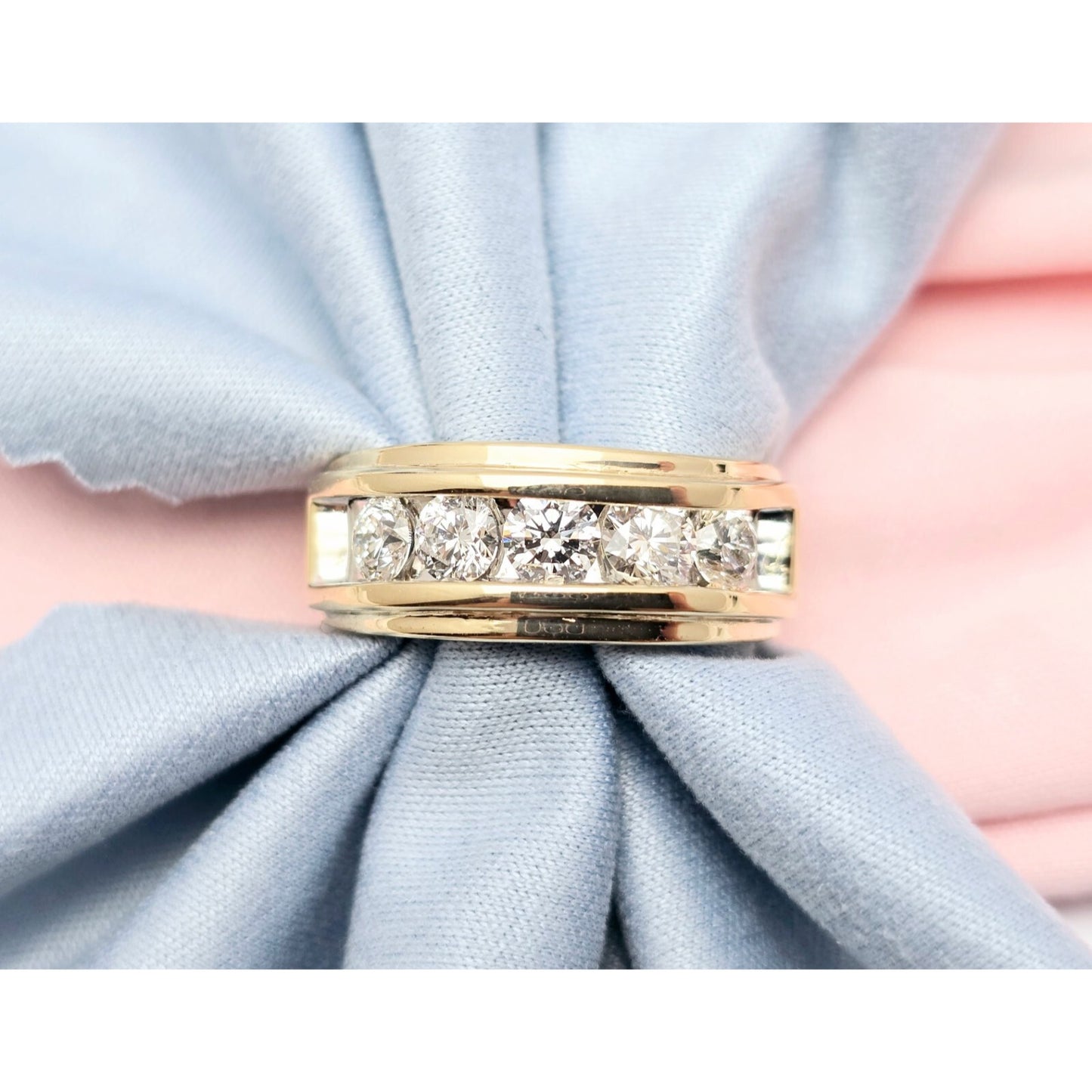 10K White Gold Lab Grown/CVD Men's Ring