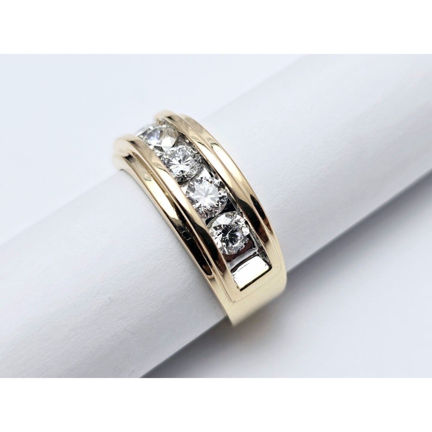 10K White Gold Lab Grown/CVD Men's Ring