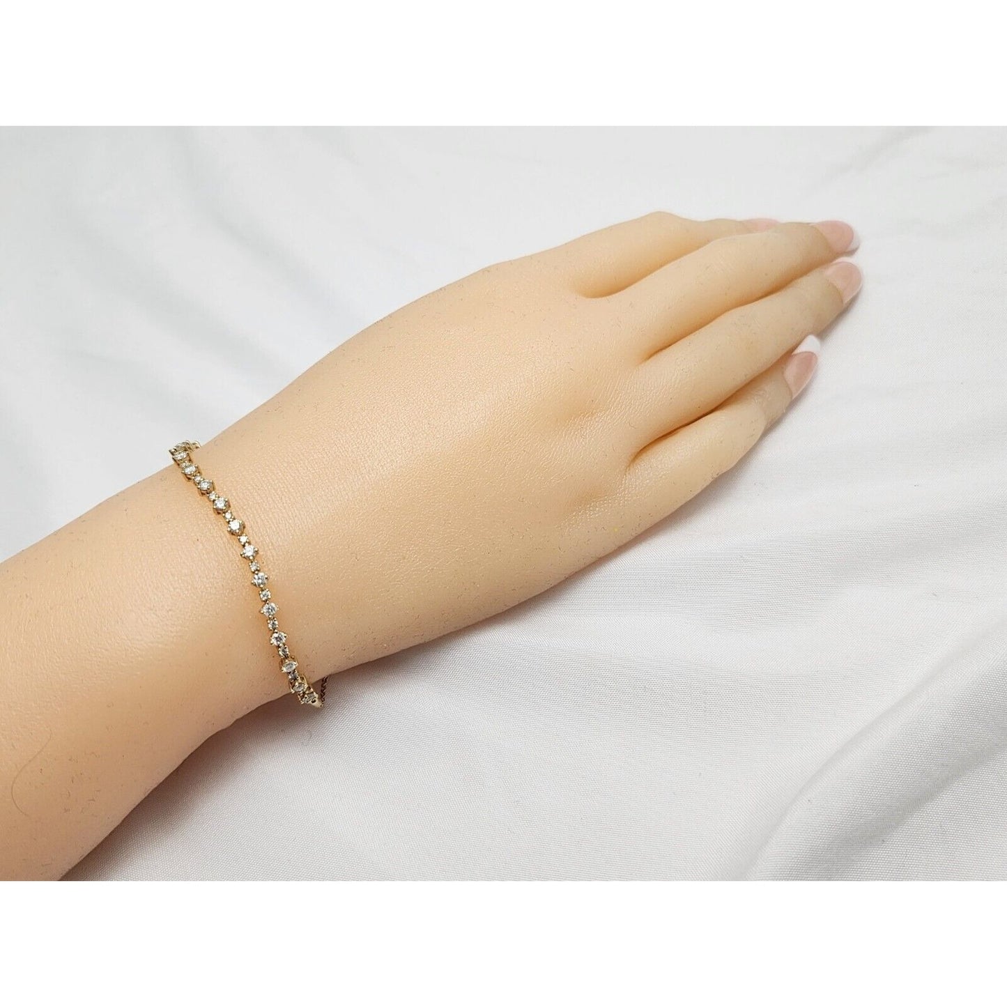 10K Yellow Gold Diamond Resizable Link Bracelet