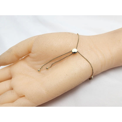 10K Yellow Gold Diamond Resizable Link Bracelet