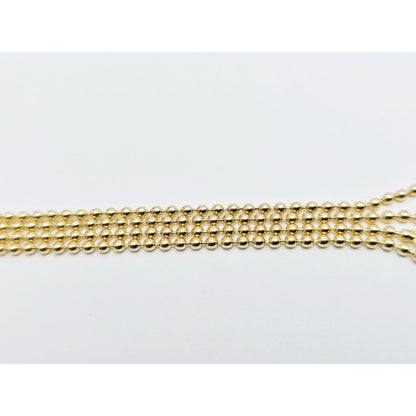 14K Yellow Gold Bead Ball Link Chain Necklace