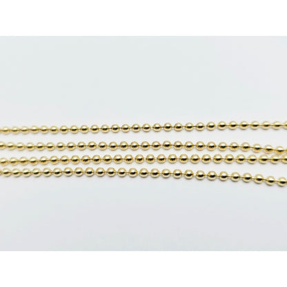 14K Yellow Gold Bead Ball Link Chain Necklace